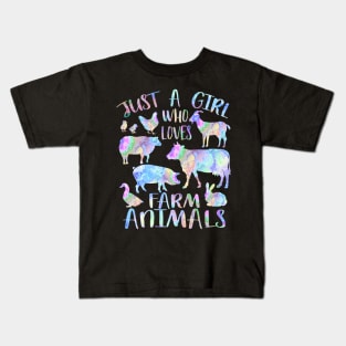 Just a girl who loves farm animals Kids T-Shirt